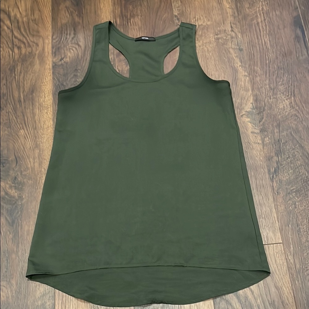 Soprano Green Sleeveless Cut Out Tank Top
